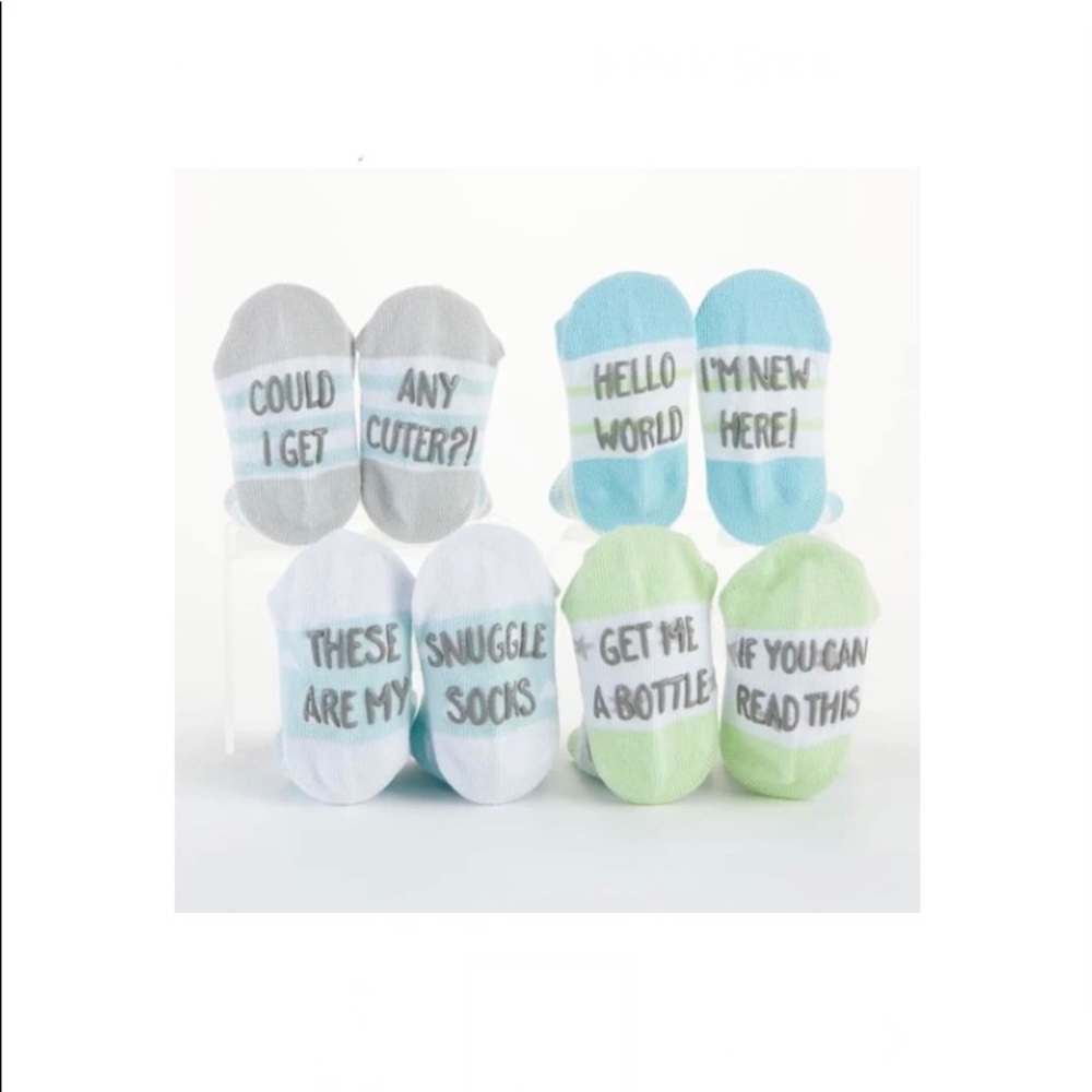 Silly Soles 4-Pair Sock Set - Boy 0-6 M Newborn